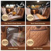 Premium Faux Leather Water-repellent Hammock Dog Car Seat Cover - RideProtector Tektoty